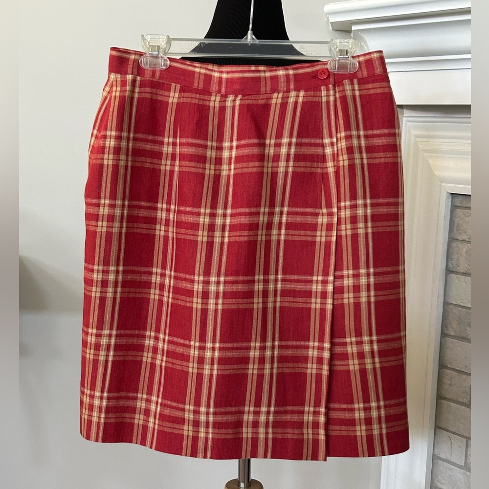 Jones New York Linen Wrap Skirt